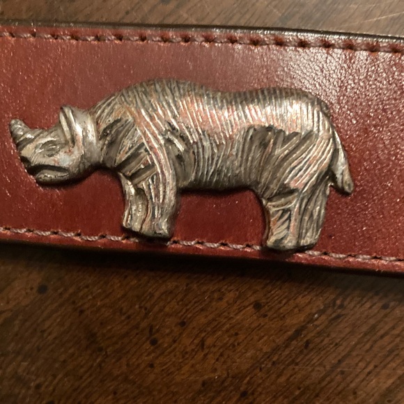 Honest by Brighton VINTAGE (1992)  “Endangered Species” Brown Leather Belt. - Picture 8 of 16